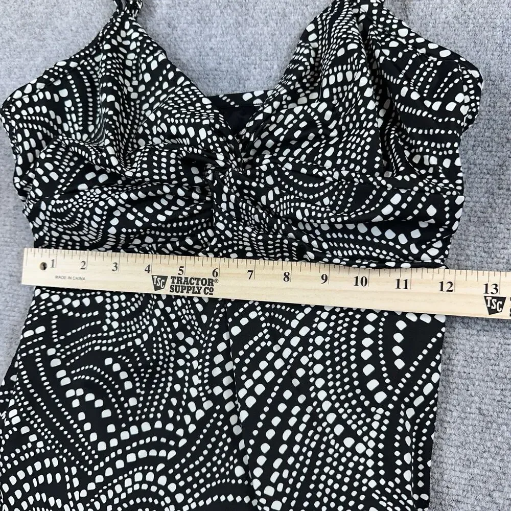 MIRACLESUIT SWIMWEAR TANKINI TOP 12DD ROSWELL BLK/WHITE UNDERWIRE